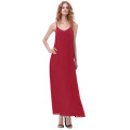 Kate Kasin Sexy Womens Summer Casual suelta correas espaguetis V-cuello vestido rojo Maxi KK000700-2